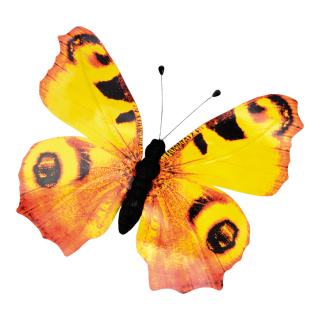 Papillon film PVC, polystyrène, métal, résistant à leau     Taille: 27x30cm    Color: jaune/noir