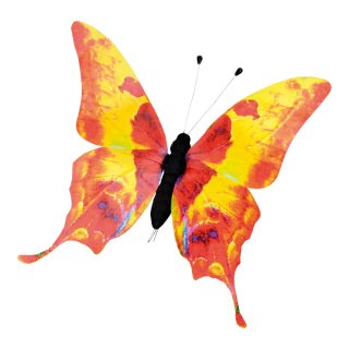 Butterfly  - Material: PVC film styrofoam metal - Color: orange/black - Size: 27x30cm