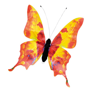 Schmetterling PVC-Folie, Styrofoam, Metall, wasserresistent     Groesse: 45x50cm    Farbe: orange/schwarz