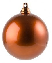 Weihnachtskugeln 10 Stück, Ø 7cm, metallic, Kunststoff, Farbe: orange/kupfer