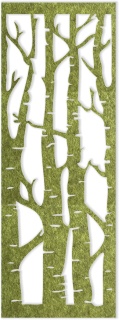 Raumteiler Filzwand Birkenwald, Höhe 2,50m, 80cm breit, Farbe: grün/grau, 1 Stk.