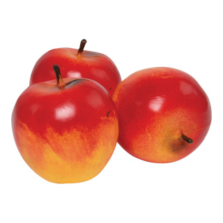 Apfel 3Stck./Btl., Kunststoff     Groesse: Ø 8cm    Farbe: rot/gelb     #