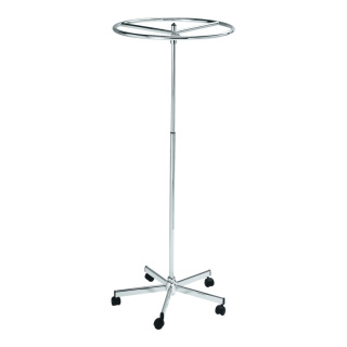 Circular rack  - Material: height adjustable metal - Color: silver - Size: Ø 70cm X 125-200cm