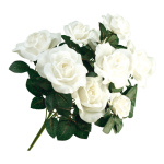 Rose bouquet, 9-fold, synthetic velvet, artificial silk,...