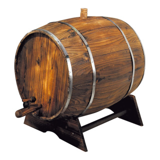 Wine barrel on stand  - Material: wood - Color: brown - Size: 60x45cm