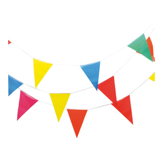 Pennant chain 15-fold - Material: pennant 20x30cm PVC weatherproof - Color: multicoloured - Size:  X 10m