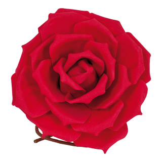 Tête de rose 28cm tige, mousse     Taille: Ø 20cm    Color: rouge