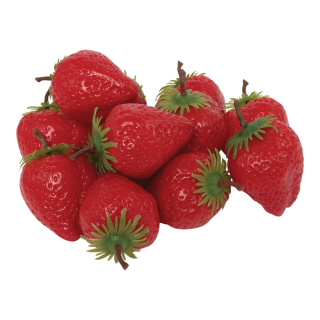 Erdbeere 12Stck./Btl., Kunststoff     Groesse: Ø 5cm    Farbe: rot/grün     #
