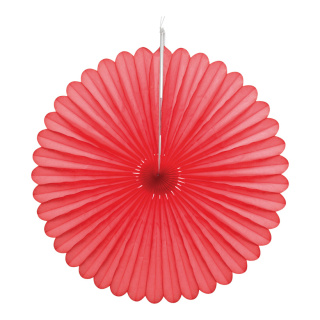 Honeycomb fan foldable  - Material: crepe paper with hanger - Color: light red - Size:  X 30cm