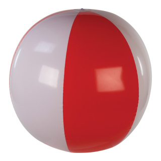 Balle de plage plastique, gonflable     Taille: Ø 60cm    Color: rouge/blanc