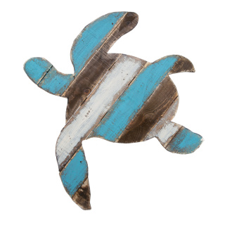 Schildkröte Holz Größe:55x55cm Farbe: blau/weiß    #