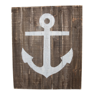 Panel with anchor  - Material: wood - Color: brown/white - Size: 50x60cm