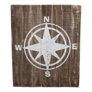 Paneel mit Kompass Holz Vintage, mit Aufhängung Größe:50x60cm Farbe: braun/weiß    #