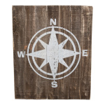 Panel with compass  - Material: wood - Color: brown/white...