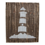 Lambris avec phare  bois Color: brun/blanc Size: 50x60cm