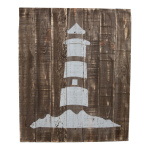 Paneel mit Leuchtturm,  Größe: 50x60cm, Farbe: braun/weiß