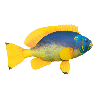 Tropenfisch Styrofoam bedruckt Größe:30x16cm Farbe: blau/gelb    #
