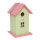 Birdhouse  - Material: wood - Color: green/pink - Size: 16x16x26cm