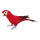 Papagei, stehend Styropor mit Federn     Groesse: 36x13cm - Farbe: rot