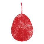 Oeuf  Fil de fer avec fibre sisal Color: rouge Size: 24x30cm