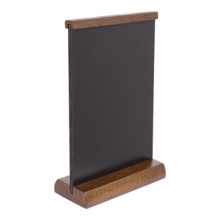 Tableau de table en bois pour écriture avec marqueur craie     Taille: 21x15cm    Color: noir/brun