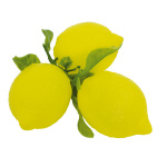 Zitrone mit Blatt, 3Stck./Btl., Größe: Ø 8cm, Farbe: gelb...