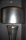 Stehlampe mit Lederschirm, Höhe 180cm, Schirmdurchmesser 42cm, Aluoptik roh, silber