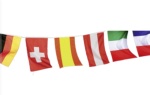 Flaggenkette aller EM 2016 Teilnehmer aus Stoff...
