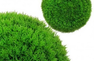 Grashalbkugel, Ø 28cm, ca. 14 cm hoch, grün, Kunststoff