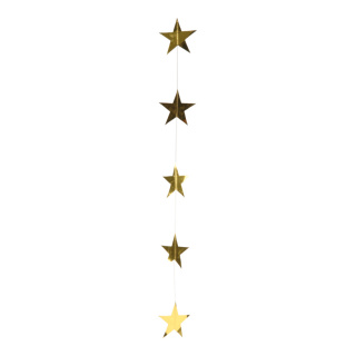 Foil star chain 10-fold - Material: metal foil - Color: gold - Size: ca. Ø 12cm X 200cm